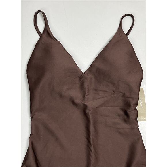 J Crew Long Torso Lana One Piece in Classic Sculpt™ Womens 6 Inky Espresso Brown - Picture 3 of 10